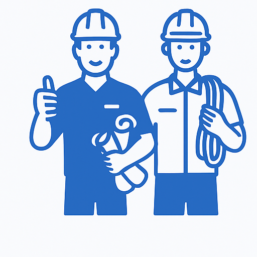 Équipe d'électriciens en intervention